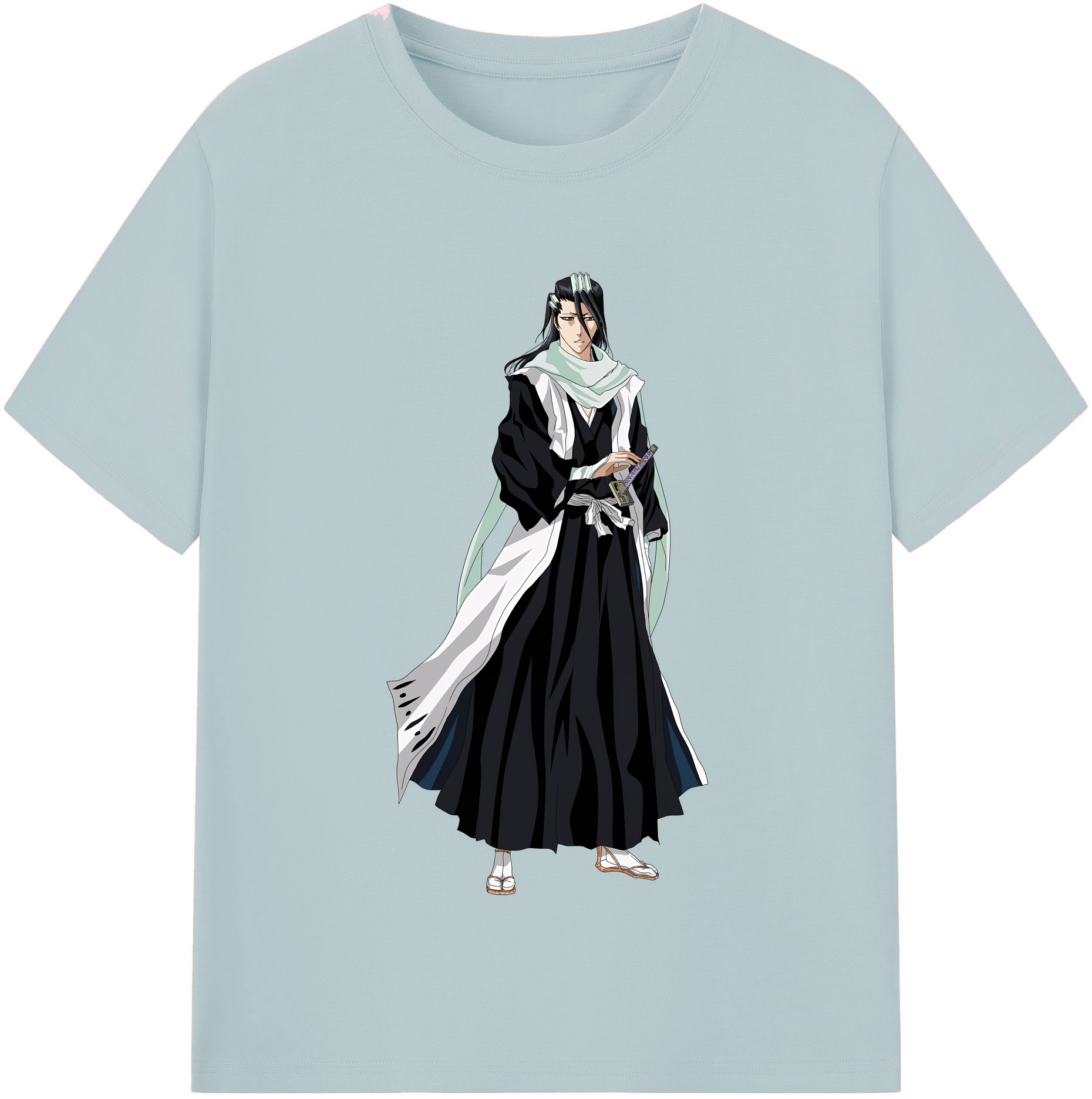（画像用） ブリーチ くちき びゃくや BLEACH Kuchiki Byakuya 綿100％半袖Tシャツ（フロントプリント）
